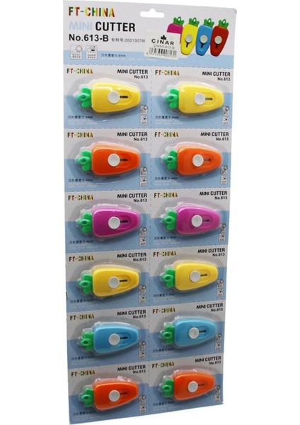 12 Adet Havuç Mini Cep - Çanta Falçata - Maket Bıçak (4887)