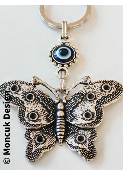 Nazar Boncuklu Kelebek Figürlü Metal Anahtarlık fiyatları
