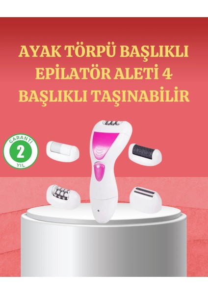4 Başlıklı Kablosuz Şarjlı Epilasyon Cihazı