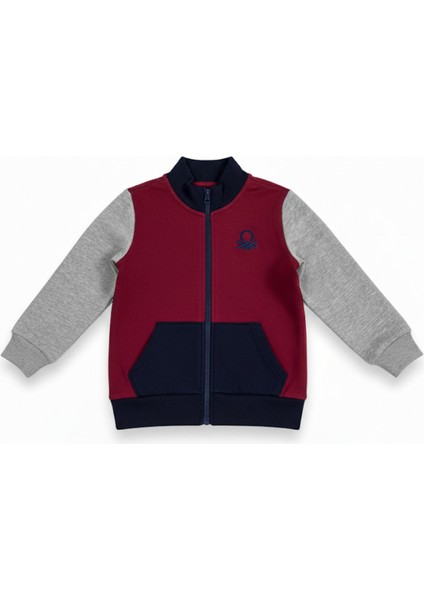 Erkek Çocuk Fermuarlı Sweatshirt Bordo