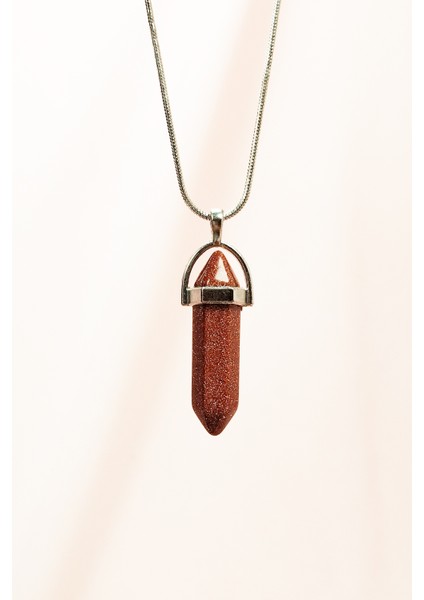 Yıldız Taşı Doğal Taşı Zincirli El Yapımı Tasarımlı Kolye Uç: 3,5 cm Zincir: 20 cm Kutulu