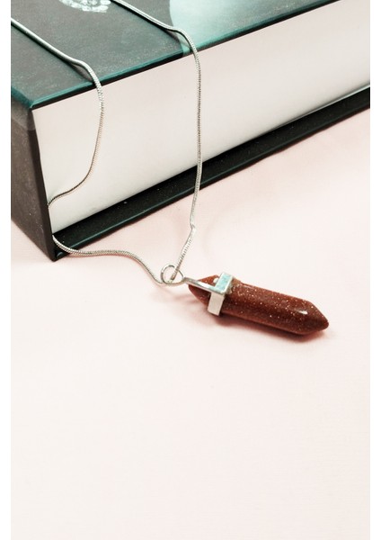 Yıldız Taşı Doğal Taşı Zincirli El Yapımı Tasarımlı Kolye Uç: 3,5 cm Zincir: 20 cm Kutulu modelleri