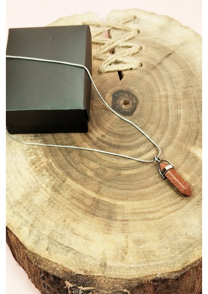 Yıldız Taşı Doğal Taşı Zincirli El Yapımı Tasarımlı Kolye Uç: 3,5 cm Zincir: 20 cm Kutulu fırsatları