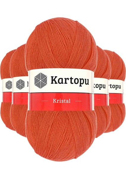 5 Adet Kristal Çift Katlı El Örgü Lif Ipi Narenciye K1212