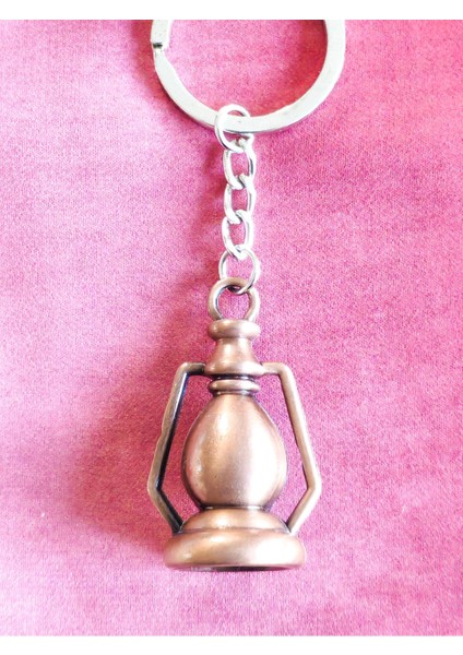 Metal Bakır Renkli Gaz Lambası Şeklinde Anahtarlık