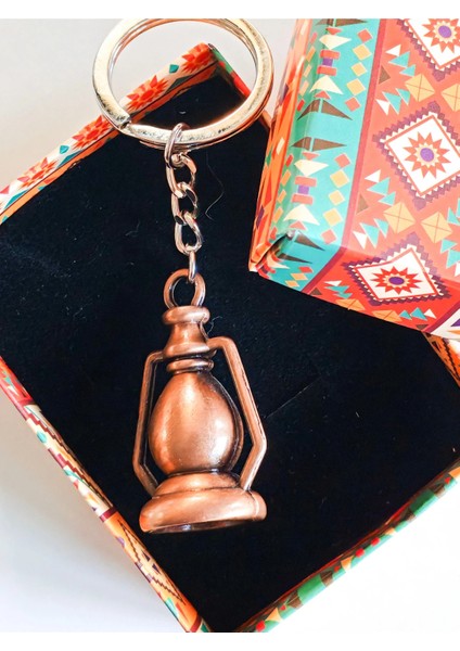 Metal Bakır Renkli Gaz Lambası Şeklinde Anahtarlık