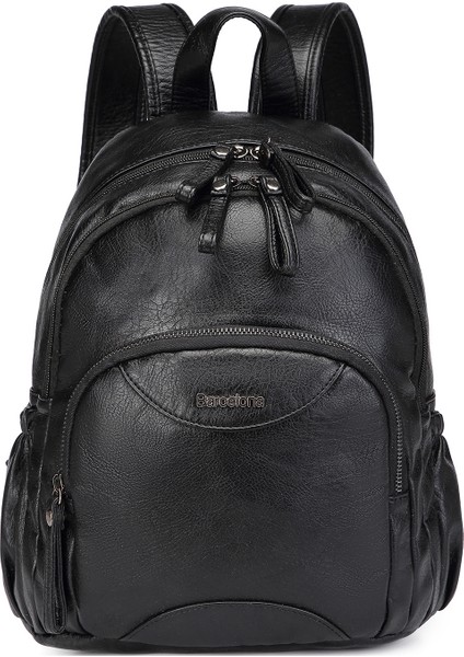 Barcelona Çok Cepli Günlük Orta Boy Kadın Kaliteli Sırt Çantası 1906 Siyah fiyatları