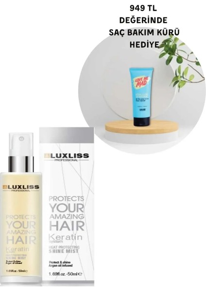 Organik Vegan Keratin Protein Besleyici Onarıcı Isı Koruyucu Işıltı Veren Mist Serum