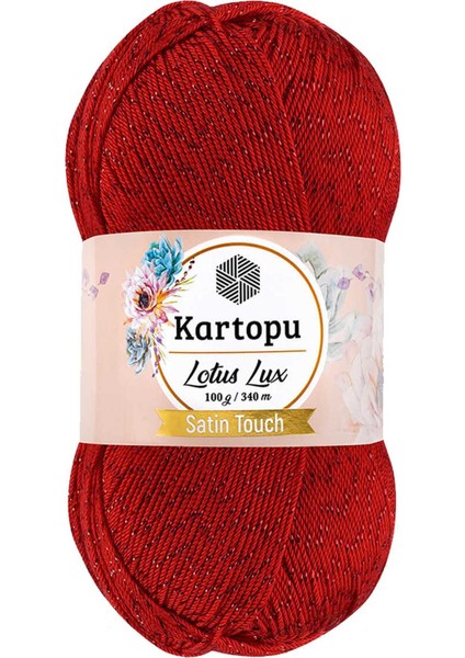 1 Adet Lotus Lux Bikini Büstiyer Bluz Simli Örgü Ipi K165 Kırmızı
