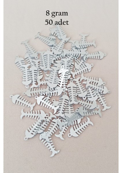 Oya Abiye Bileklik Kolye Pleksi Metalik Plastik Pul Gümüş Renk 8 Gram 50 Adet - BNC529