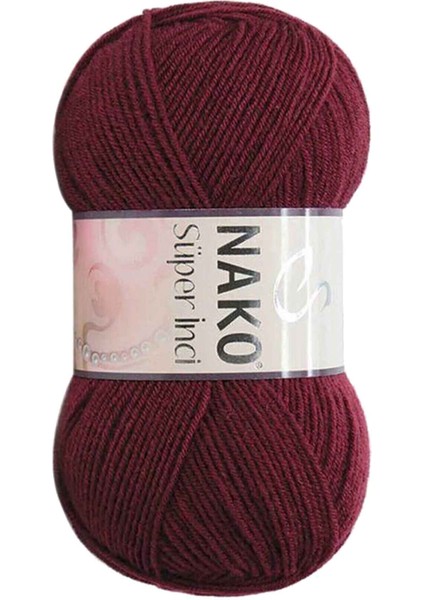 1 Adet Süper Inci El Örgü Ipi 100 gr Bordo 999