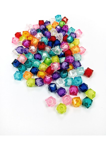 Küp Boncuk Içten Boncuklu Bileklik Çanta Boncuğu 10 mm 50 gr Karışık Renk - BNC447