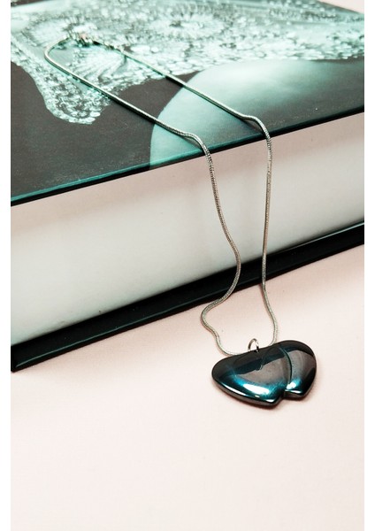 Hematit Doğal Taşı Zincirli El Yapımı Kolye Uç: 2 cm Zincir: 20 cm Kutulu