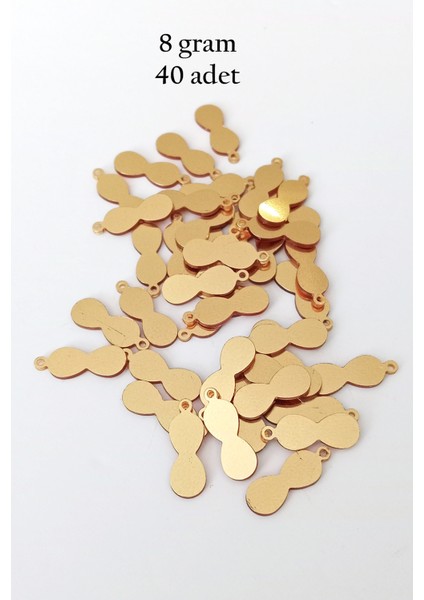 Oya Abiye Bileklik Kolye Pleksi Metalik Plastik Pul Altın Renk 8 Gram 40 Adet - BNC480
