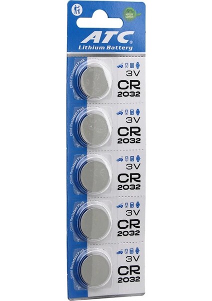 Atc Lithium Battery CR-2032 Para Pil Lityum 3V 5li Kart (4887)