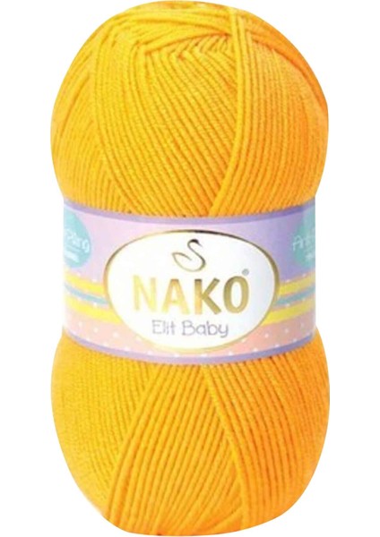 1 Adet Elite Baby El Örgü Ipi Tüylenmeyen Bebek Yünü Koyu Sarı 4674