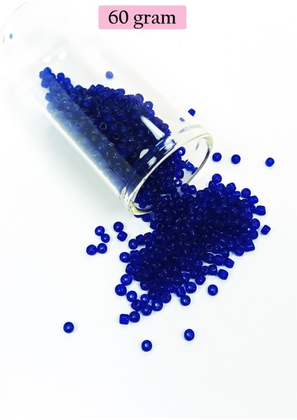 Dökme Cam Kum Boncuk (11/0) 2 mm - 60 Gram - Kral Mavi - BNC036