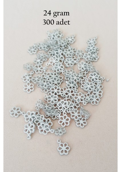 Oya Abiye Bileklik Kolye Pleksi Metalik Plastik Pul Gümüş Renk 24 Gram 300 Adet - BNC588