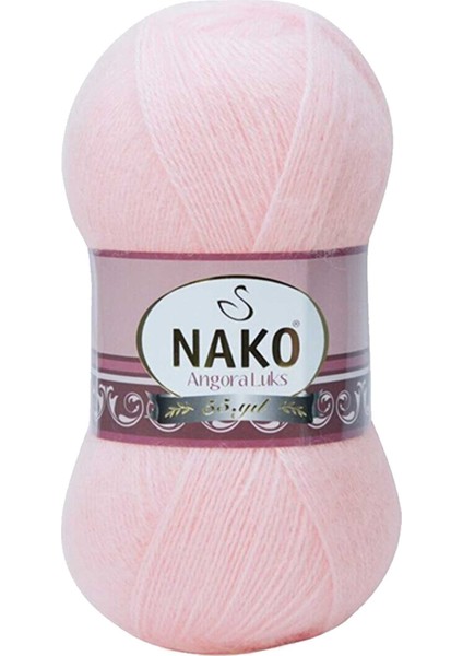 1 Adet Angora Lüks El Örgü Ipi Pembe 11502