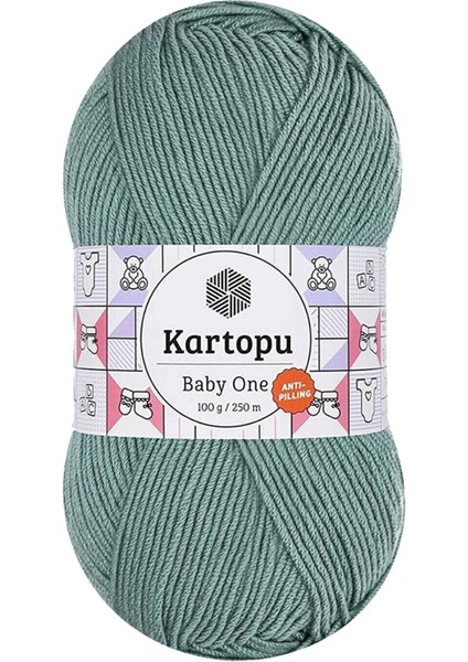 1 Adet Baby One Tüylenmeyen El Örgü Ipi Yünü Azur K493