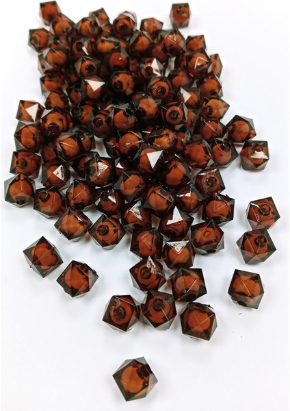 Küp Boncuk Içten Boncuklu Bileklik Çanta Boncuğu 10 mm 50 gr Kahverengi - BNC455