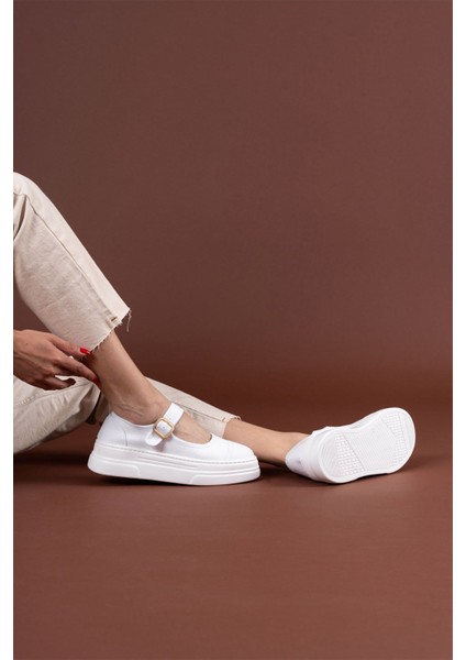Lunni Beyaz Keten Spor Ayakkabı - Lisinya