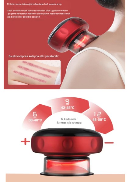 Elektronik Vakum Hacamat Aleti – Masaj, Isı Terapisi ve Hacamat- Kablosuz, Şarjlı, Akıllı Ekranlı fiyatları