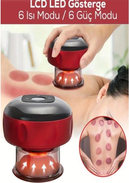 Elektronik Vakum Hacamat Aleti – Masaj, Isı Terapisi ve Hacamat- Kablosuz, Şarjlı, Akıllı Ekranlı indirimleri