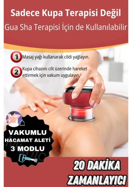 Elektronik Vakum Hacamat Aleti – Masaj, Isı Terapisi ve Hacamat- Kablosuz, Şarjlı, Akıllı Ekranlı