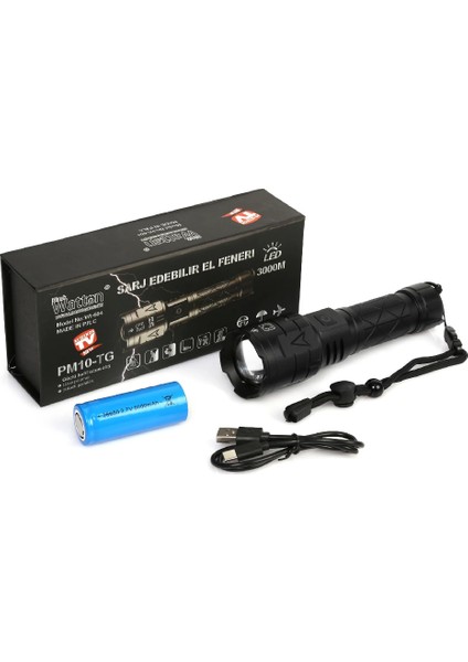 3000 Lümen Güçlü El Feneri WT-604 - Lisinya