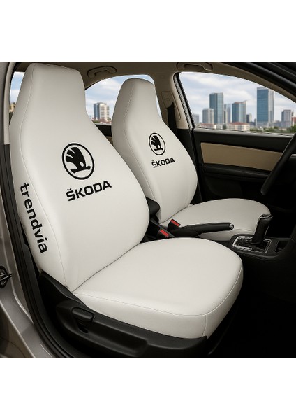 Skoda Ön ve Arka Oto Koltuk Kılıfı Penye Servis Kılıfı Seti