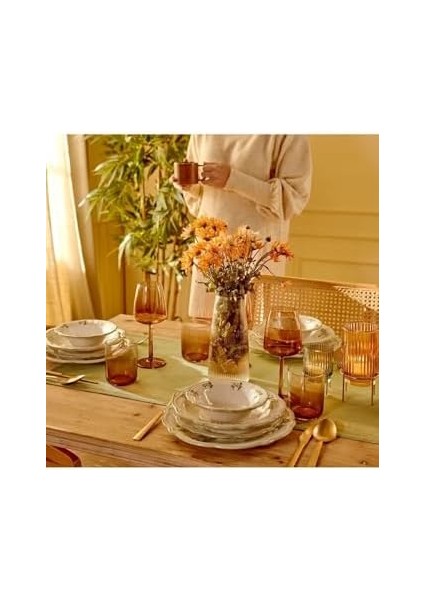 Maison Julia Stoneware 24 Parça 6 Kişilik Yemek Takımı Yeşil fiyatları