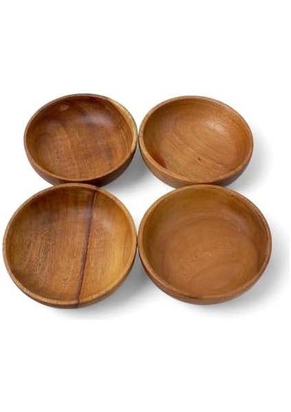 4&apos;lü Yuvarlak Akasya Çerezlik 10CM - 4 Cm, Sunum Kasesi, Yuvarlık Zeytinlik, Kahvaltı Sunumluk 10CM - 4 cm modelleri