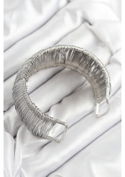 Pirinç Tel Sarma Model Gümüş Renk Kadın Bileklilk - Lisinya fiyatları