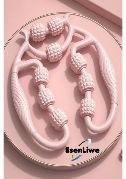 Kas Gevşetici Masaj Aleti 9 Tekerlekli Ayarlanabilir Lenf Drenaj Rulosu Bacak Kol Selülit