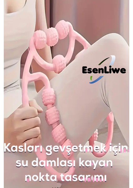 Kas Gevşetici Masaj Aleti 9 Tekerlekli Ayarlanabilir Lenf Drenaj Rulosu Bacak Kol Selülit indirimleri