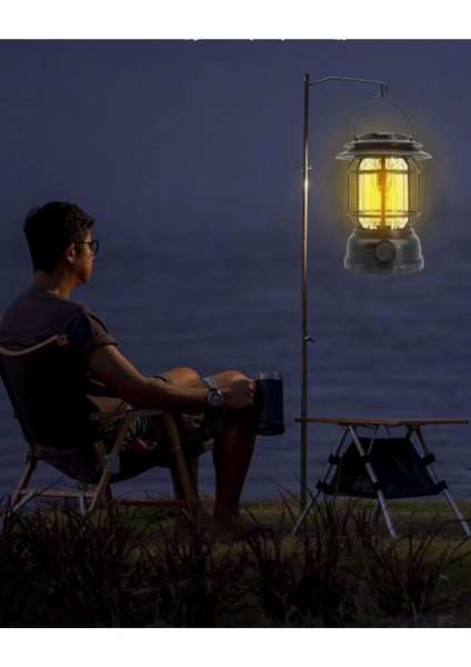 USB Şarjlı LED Kamp Lambası - Bluetooth Müzik Çalar, El Feneri ve Cep Telefonu Şarj Cihazı ( Lisinya ) modelleri