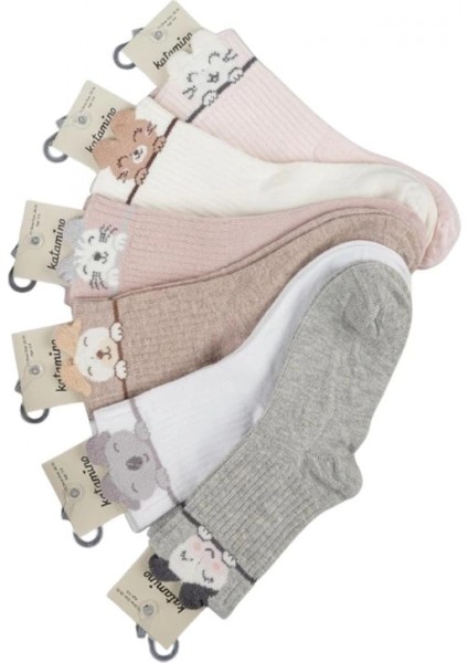 Katamino Kırpık 3d'li Kız Soket Çorap K21027 Asorti