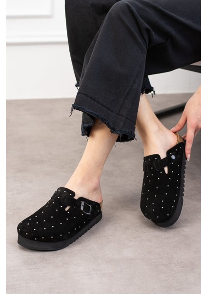 Oslo Hakiki Süet Mantar Taban Droplu Ortopedik Yüksek Eva Kadın Terlik fiyatları