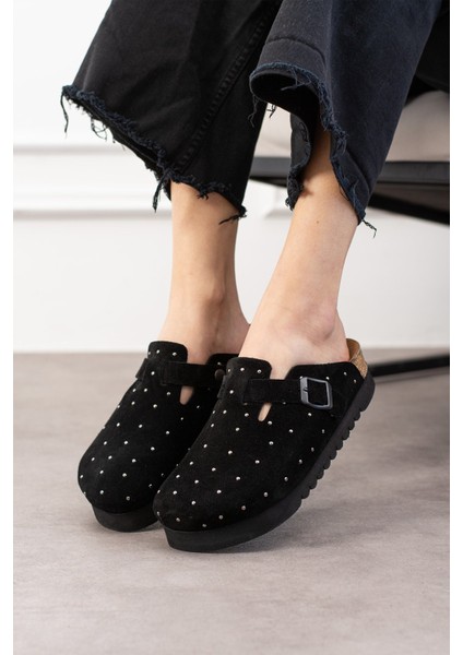 Oslo Hakiki Süet Mantar Taban Droplu Ortopedik Yüksek Eva Kadın Terlik indirimleri