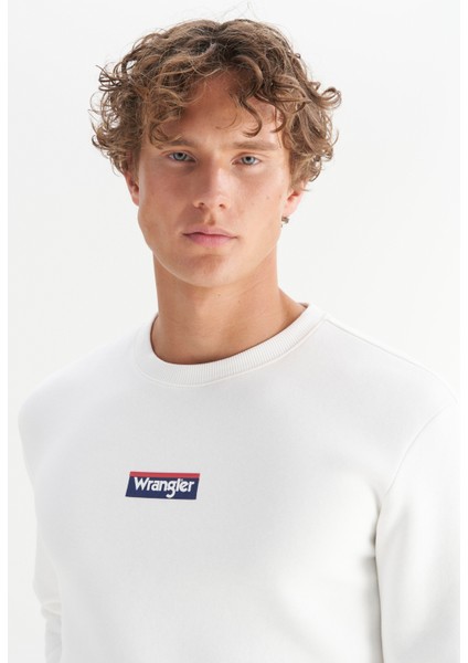 Pamuklu Regular Fit Normal Kesim Bisiklet Yaka Logo Detaylı Sweatshirt fırsatları