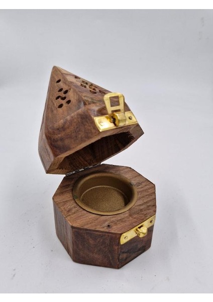 Piramit Konik Ahşap Tütsü Yakma Kutusu No2 indirimleri