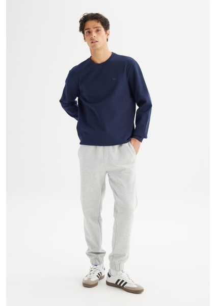 Regular Fit Normal Kesim Bisiklet Yaka Baskılı Lacivert Sweatshirt fiyatları