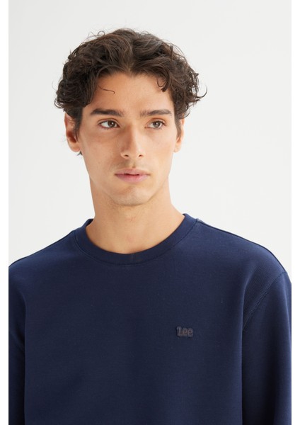 Regular Fit Normal Kesim Bisiklet Yaka Baskılı Lacivert Sweatshirt fırsatları