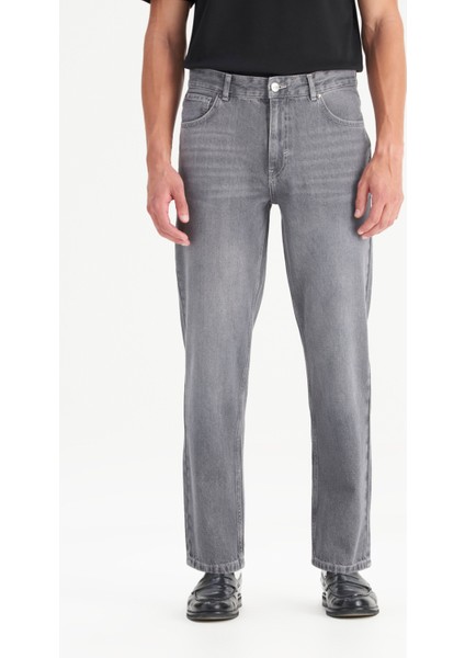 %100 Pamuk Frank Relaxed Fit Geniş Kesim Gri Jean Denim Pantolon fiyatları