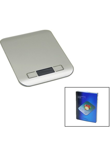 3 KAPASİTE=1000-3000-5000GR/1GR 180X140X18MM Dijital Platin Mutfak Terazi - Tartı Pilli= 2pcs Ince (5067)