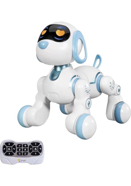 Fonksiyonlu Uzaktan Kumandalı Şarjlı Sesli Işıklı Dokunma Algılama Programlama Robot Köpek El Sensörlü Şarjlı Işıklı Müzikli Dansçı Robot Köpek ve Kedi (Köpek)