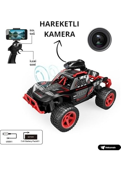Wifi Kameralı 2.4ghz Uzaktan Kumandalı 1:16 Drift Atan 4x2 Offroad Rock Crawler Araba modelleri