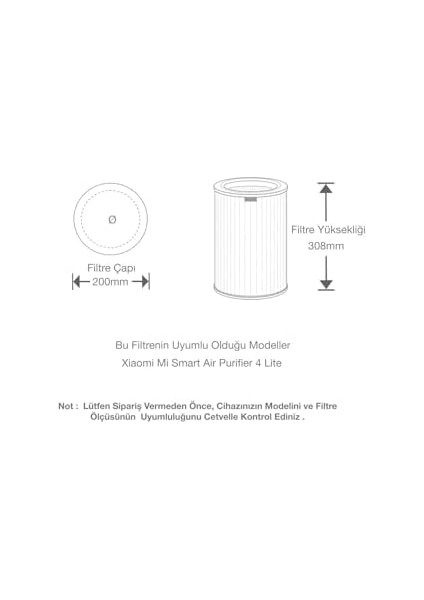 Yedek Hava Temizleyici Filtresi, Gri Xiaomi Smart Air Purifier 4 Lite ile Uyumlu fiyatları