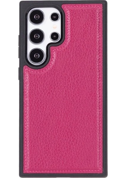 Samsung Galaxy S24 Ultra Uyumlu Deri Arka Kapak Gül Kurusu